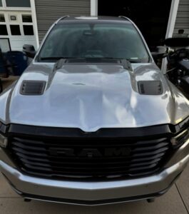 Dodge-Ram-Truck-hit-by-deer-at-KB-Body-Shop-Merrill-WI